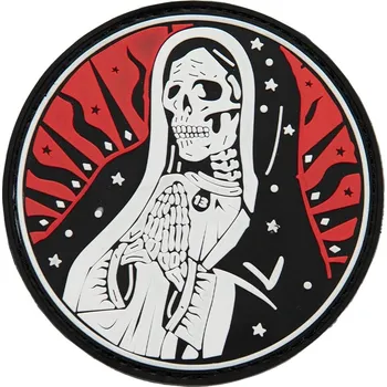 Nášivka Plastové 3D patche 3D gumová nášivka SANTA MUERTE Patch - Červená / černá