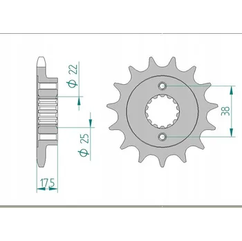 Nářadí na motocykly AFAM OCELOVÉ PŘEDNÍ KOLO #525 52616 15 ZUBŮ