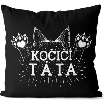 Dekorativní polštářek Polštář 40 x 40 cm Kočičí táta - tlapky