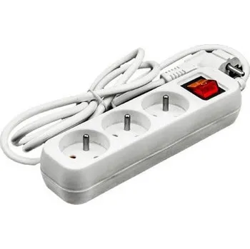 Napájecí kabel Prodlužovací Kabel lištový FASTER TOOLS 3 m 3 ks zásuvek, bílý