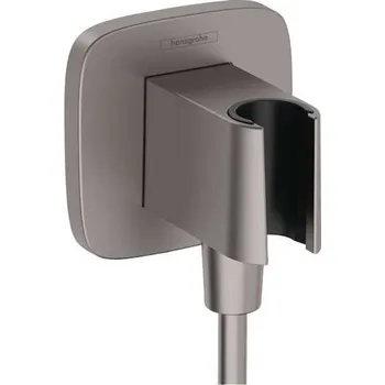 Sprchový držák Hansgrohe Fixfit - Sprchové kolínko s držákem, kartáčovaný černý chrom 26887340