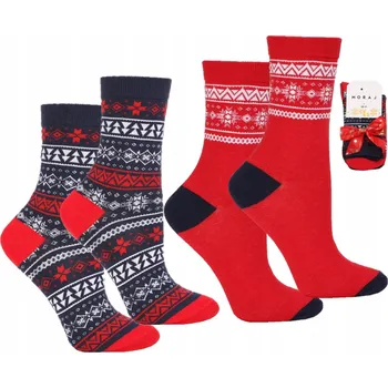 Pánské ponožky 2-BALENÍ Vánoční ponožky s mašlí Moraj Mikulášské 38-41