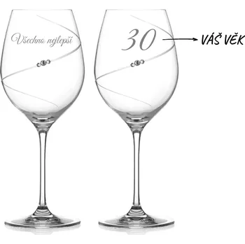 Sklenice Dekorant svatby Sklenice na víno Silhouette City s kamínky Swarovski 470 ml 2KS VŠECHNO NEJLEPŠÍ
