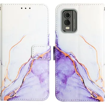 Náhradní kryt pro mobilní telefon VSECHNONAMOBIL 73342 ART MARBLE Peněženkový kryt Nokia C32 PURPLE
