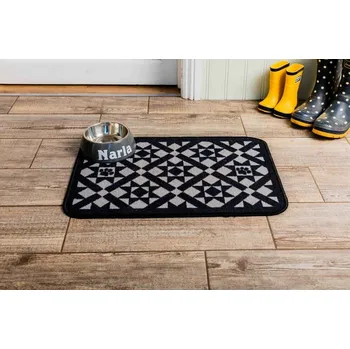 PET REBELLION Dinner Mate Victorian Tile Kobereček pod misku, 40 x 60 cm, černá