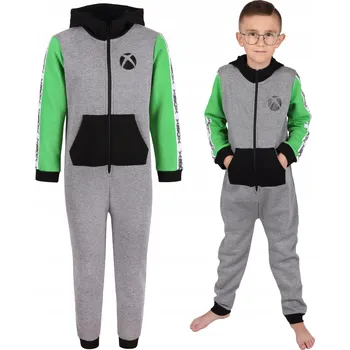 Chlapecké pyžamo TEPLÉ chlapecké pyžamo PRO HRÁČE, jednodílné, PLAYSTATION XBOX, velikost 146 cm