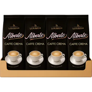 Káva Alberto Caffé Crema zrnková káva 4x1 kg-VÝHODNÉ BALENÍ - originál z Německa