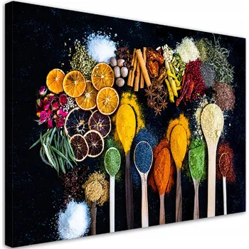 Obraz OBRAZ NA PLÁTNĚ Bylinky a koření do kuchyně 60x40