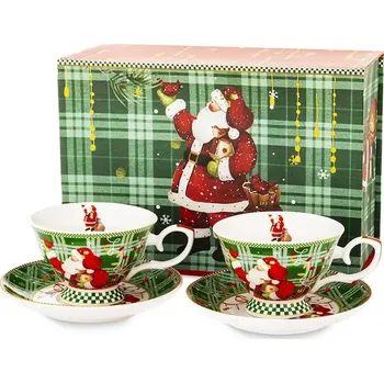 Sada šálků a podšálků pro 2 osoby home & lifestyle 4-pack více barev 178147 vícebarevná MLC