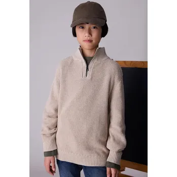 Dívčí svetr Dětský bavlněný svetr Mayoral 7304.7E.Junior.9BYA béžová 12X, vel. 128