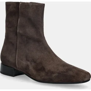 Dámské kozačky Semišové boty Vagabond Shoemakers MONA dámské, hnědá barva, na plochém podpatku, 5955-040-29 5955.040.29 89X, EUR 36