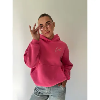 Dámská mikina Mishel Mikina Lalu s kapucí růžová Velikost: UNI