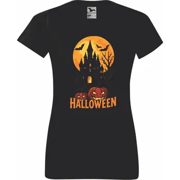 ON-DESIGN Dámské tričko Halloween strašidelný Velikost: 3XL, Barva: černá
