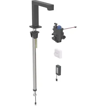 Vodovodní baterie Geberit Brenta Termostatická elektronická umyvadlová baterie, bateriové napájení, easy to clean, matná černá, 116.198.14.1