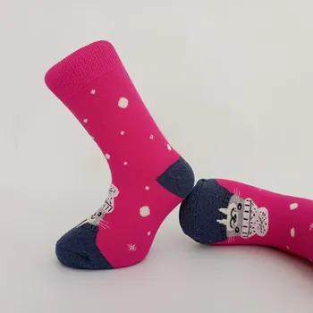 Trepon Dětské zimní froté ponožky MROŽ Barva: tmavě růžová, Velikost: 22 - 24 (33,5 - 37)