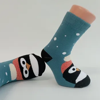 Dětská móda Trepon Dětské zimní froté ponožky PENGUIN Barva: petrolejová, Velikost: 22 - 24 (33,5 - 37)
