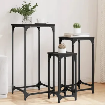 Konferenční stolek VidaXL Zasouvací stolky pod sebe, 3 ks,