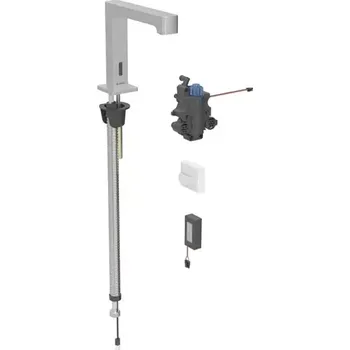 Vodovodní baterie Geberit Brenta Termostatická elektronická umyvadlová baterie, bateriové napájení, easy to clean, kartáčovaná nerez, 116.198.SN.1