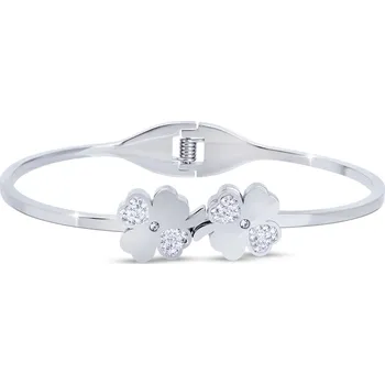 Náramek Pevný náramek s motivem čtyřlístků 3021