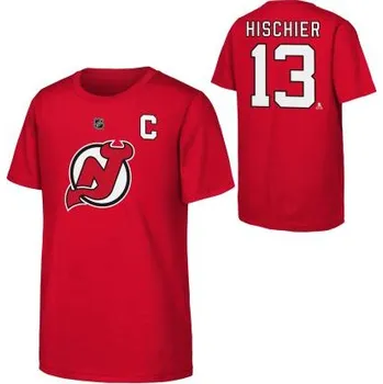 Chlapecké tričko Outerstuff Dětské tričko Nico Hischier NHL New Jersey Devils Flat Captains N&N Ss Ctn Tee Velikost: Dětské XL (13 - 15 let)