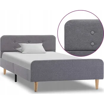 Postel Čalouněná dvoulůžková postel VidaXL 90x200 šedé odstíny