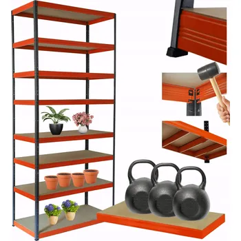 Dílenský regál Kovový regál skladový stojan HELIOS 270x75x45cm 8 polic x 350kg ZÁTĚŽOVÝ