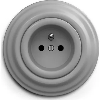 Elektrická zásuvka Kliklap - Retro zásuvka domovní s rámečkem 230V šedá