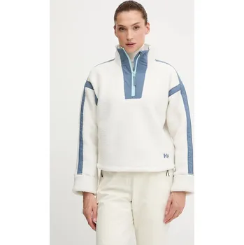 Dámská mikina Fleecová mikina Helly Hansen IMPERIAL dámská, béžová barva, hladká, 49581 01X, vel. L