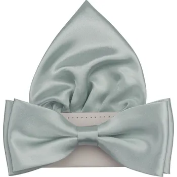 Motýlek Stříbrný pánský motýlek lesklý s kapesníčkem