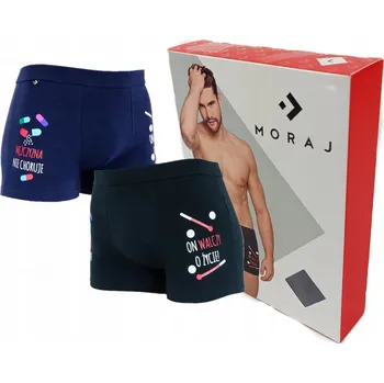 Pánské spodní prádlo Pánské bavlněné boxerky s vtipnými nápisy MORAJ POLSKÉ L