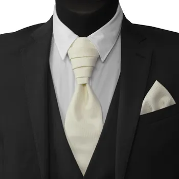 Kravata Světle béžová svatební kravata s jemným vzorem