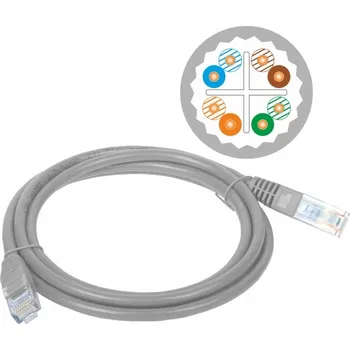 Síťový kabel Patchcord Alantec U/UTP 5e RJ45 / pánský 7 m šedý