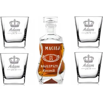 Sklenice Dárek na Valentýna Sada Karafa 4 Skleniček na whisky Gravírování Narozeniny