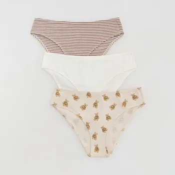 Kalhotky Reserved - Bavlněné kalhotky bikiny 3 pack - béžová - 441EZ-08X - 441EZ-08X-XL