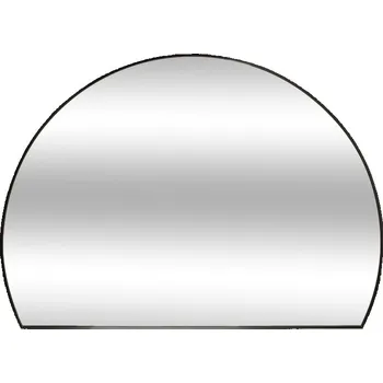 Zrcadlo ZRCADLO PŮLKRUHOVÉ KOVOVÝ RÁM 90 X 65 CM ČERNÉ HLINÍKOVÉ