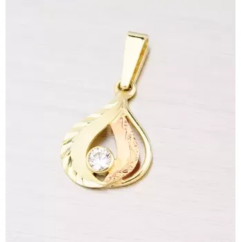 Přívěsek Dámský přívěsek žluté zlato 585 zirkon 53P-079B