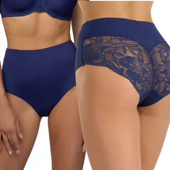 Kalhotky Dámské kalhotky Kalhotky s vysokým pasem krajkové Leila Tmavě modré 4XL