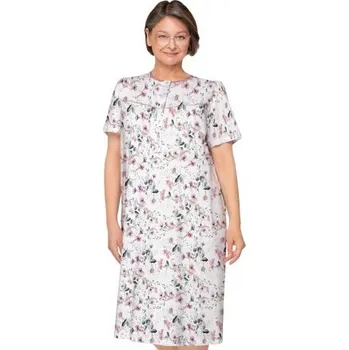 Dámská noční košile Seniorská noční košile s krátkým rukávem Martel 203 Bogna - bílá z bavlny Bílá 2XL