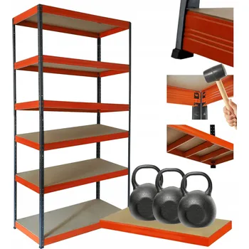 Dílenský regál Kovový regál skladový stojan HELIOS 213x75x50cm 6 polic x 350kg ODOLNÝ