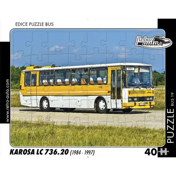 Puzzle Puzzle KB Barko s.r.o. 40 dílků Puzzle AUTOBUS 19 - KAROSA LC 736.20 (1984 - 1997) - 40 kusů