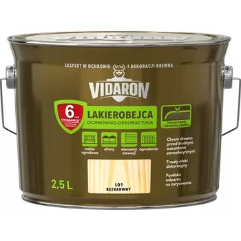 Lak na dřevo Vidaron Lazurovací lak 2,5L L01 Bezbarvý na dřevo, ochranný a dekorativní