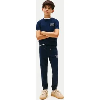 Tommy Hilfiger T-Shirt Varsity Print KB0KB09932 Tmavomodrá Regular Fit 16Y