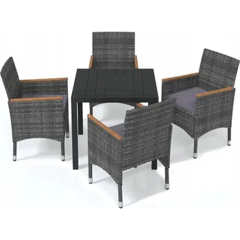 Sada zahradního nábytku z umělého ratanu VidaXL šedá 5 ks