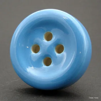 Nábytkové kování Nábytková úchytka světle modrá tvar knoflíku 4 cm - knopka