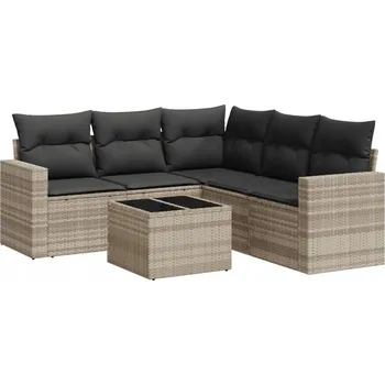 Ratanová zahradní souprava VidaXL šedá, 6 ks