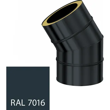 Střecha Komíny CZ Nerezové izolované koleno antracit 30° 150 0,5-30mm