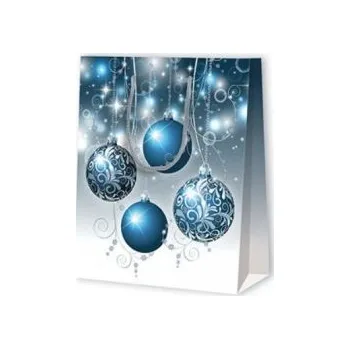 Dárková taška Taška vánoční malá modré ozdoby