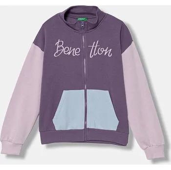 Chlapecká mikina Dětská bavlněná mikina United Colors of Benetton 3J68C505D.G.seasonal fialová 45X, vel. 160