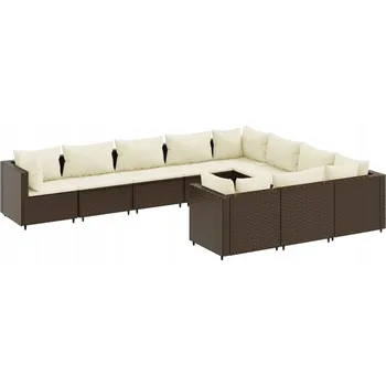 Sada zahradního nábytku z umělého ratanu VidaXL černá, 10 dílů