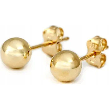 Náušnice Zlaté náušnice 585 hladké kuličky 5 mm